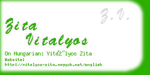 zita vitalyos business card